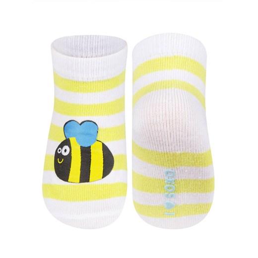 Skarpetki niemowlęce kolorowe SOXO z pszczołą ze sklepu Sklep SOXO w kategorii Skarpetki dziecięce - zdjęcie 160951034