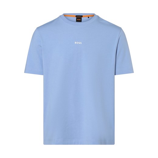 BOSS Orange T-shirt męski Mężczyźni Bawełna jasnoniebieski jednolity ze sklepu vangraaf w kategorii T-shirty męskie - zdjęcie 160958050