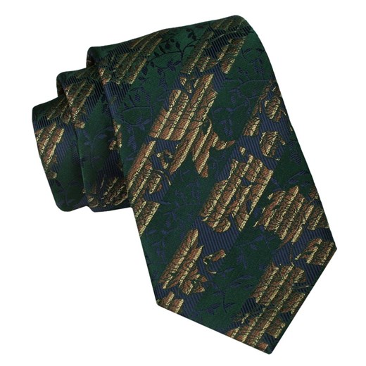 Krawat Męski, Klasyczny - ALTIES - Zielony, Kwiaty KRALTS0951 ze sklepu JegoSzafa.pl w kategorii Krawaty - zdjęcie 160962520