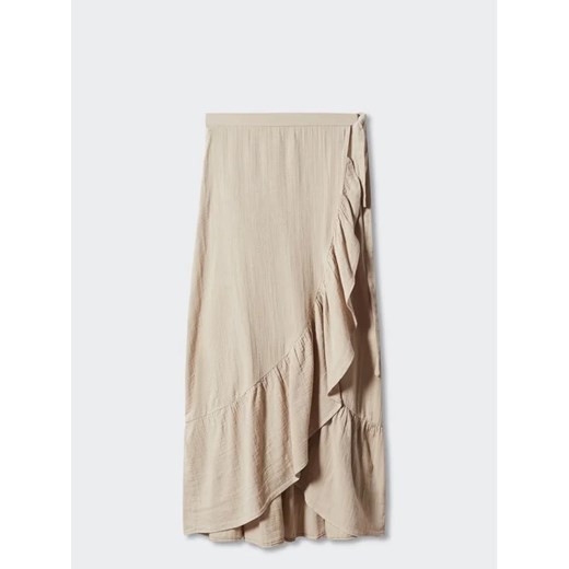 Mango Spódnica maxi Bambula 57040105 Beżowy Relaxed Fit Mango M MODIVO