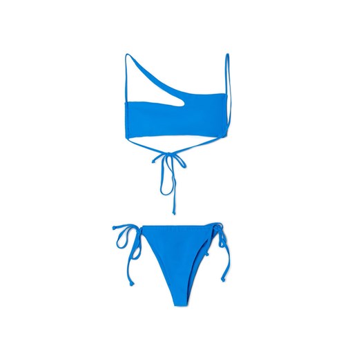 Cropp - Dwuczęściowy strój kąpielowy z wycięciem - Niebieski Cropp M wyprzedaż Cropp