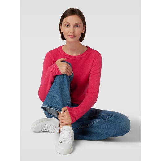 Sweter z dzianiny z okrągłym dekoltem model ‘Viril’ Vila M Peek&Cloppenburg