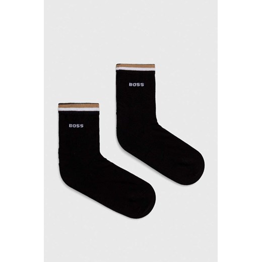 BOSS skarpetki 2-pack męskie kolor czarny 50491195 ze sklepu ANSWEAR.com w kategorii Skarpetki męskie - zdjęcie 161010910