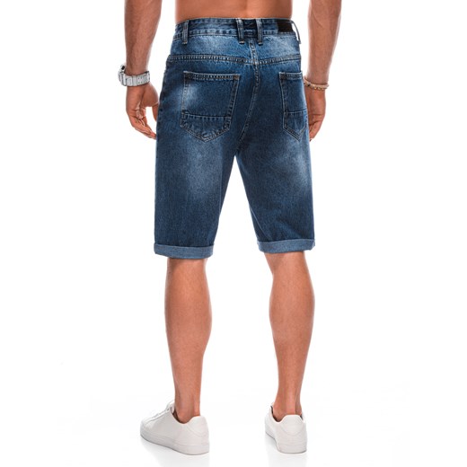 Krótkie spodenki męskie jeansowe 480W - niebieskie ze sklepu Edoti w kategorii Spodenki męskie - zdjęcie 161014411