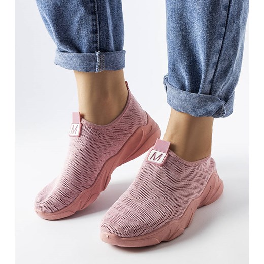 Różowe materiałowe buty sportowe damskie Aaron ze sklepu gemre w kategorii Buty sportowe damskie - zdjęcie 161015060