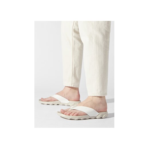 Sandały męskie białe Ecco casual bez zapięcia 