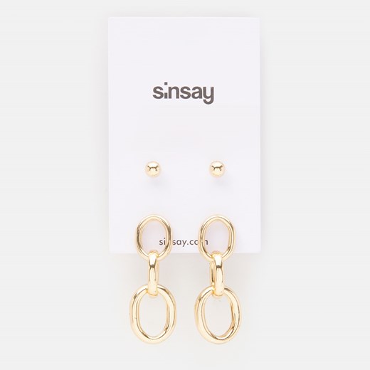 Sinsay - Kolczyki 2 pack - Złoty Sinsay Jeden rozmiar wyprzedaż Sinsay
