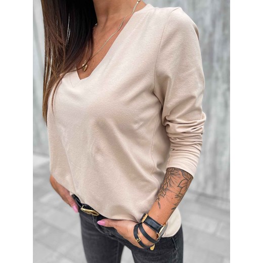Bluzka Basic V-line Beige Cloth S/M Clothstore