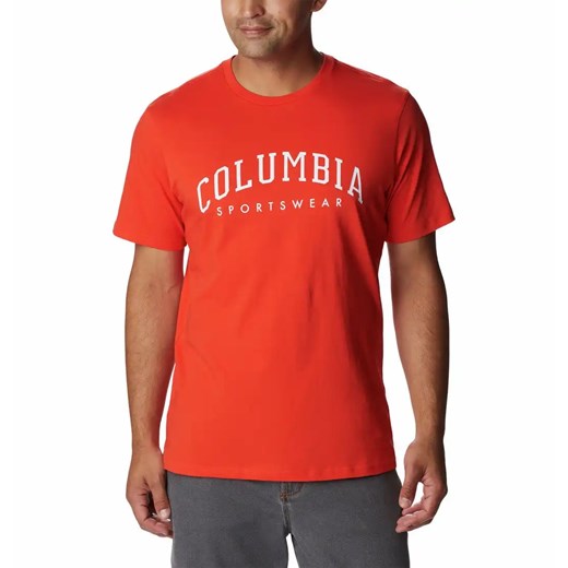 T-shirt męski Columbia z krótkimi rękawami z napisami 