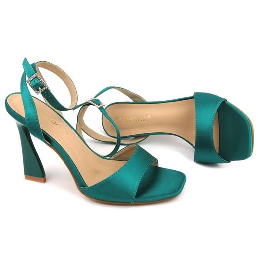 Eleganckie sandały damskie na szpilce - Potocki 23-21027, zielone ze sklepu ulubioneobuwie w kategorii Sandały damskie - zdjęcie 161039623