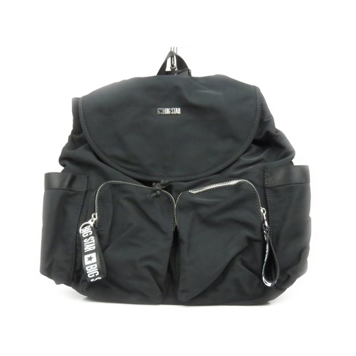 Plecak damski z kieszonkami- BIG STAR II574021, czarny ze sklepu ulubioneobuwie w kategorii Plecaki - zdjęcie 161039630