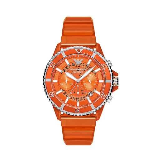 Emporio Armani zegarek męski kolor pomarańczowy ze sklepu ANSWEAR.com w kategorii Zegarki - zdjęcie 161040301