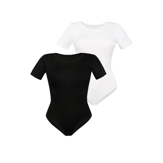 Body damskie z krótkim rękawem 2-pak Shirty 2403, Kolor czarno-biały, Rozmiar 3XL, Teyli ze sklepu Intymna w kategorii Bluzki damskie - zdjęcie 161042882