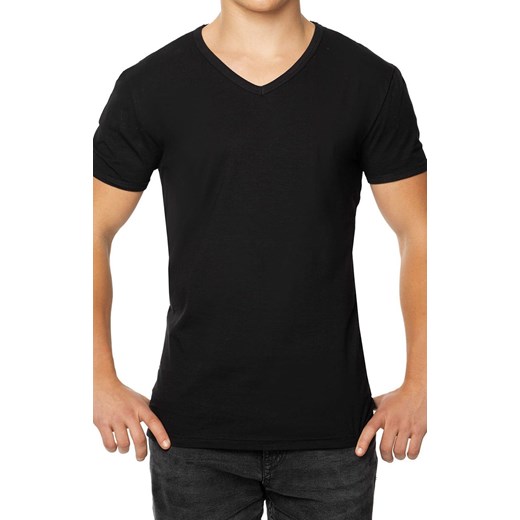 T-shirt męski czarny koszulka z dekoltem v VIN, Kolor czarny, Rozmiar S, Unikat ze sklepu Intymna w kategorii T-shirty męskie - zdjęcie 161042902