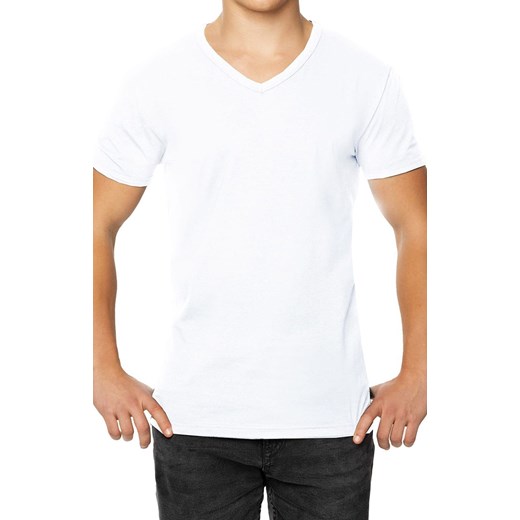 T-shirt męski biały koszulka z dekoltem v VIN, Kolor biały, Rozmiar S, Unikat ze sklepu Intymna w kategorii T-shirty męskie - zdjęcie 161042904