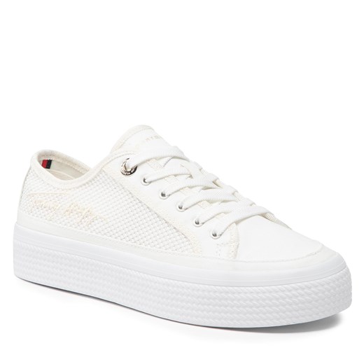 Tenisówki Tommy Hilfiger Essential Th Mesh Sneaker FW0FW06546 Ecru YBL Tommy Hilfiger 36 eobuwie.pl