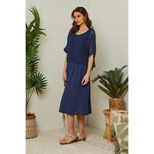 Lin Passion Płaszcz przejściowy w kolorze granatowym Lin Passion 38/40 Limango Polska promocja