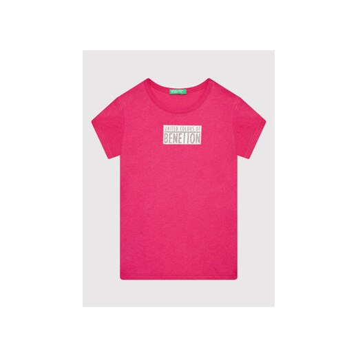 United Colors Of Benetton T-Shirt 3I1XC101Q Różowy Regular Fit United Colors Of Benetton 130 wyprzedaż MODIVO