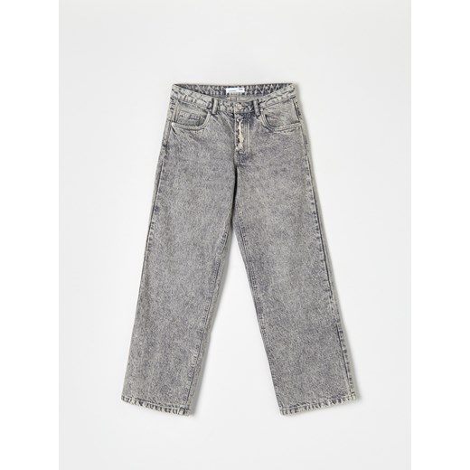 Sinsay - Jeansy wide leg mid waist - Jasny szary Sinsay 40 Sinsay