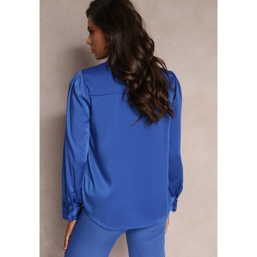 Niebieska Bluzka z Długim Rękawem i Stójką Elettine Renee M Renee odzież okazyjna cena
