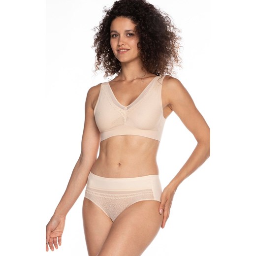 Figi damskie bezszwowe beżowe L-POL5014BI-06, Kolor beżowy, Rozmiar S, LAMA ze sklepu Intymna w kategorii Majtki damskie - zdjęcie 161096792