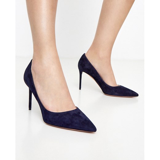 AQUAZZURA Granatowe szpilki Purist Pump 8.5 cm rozmiar 37.5 37.5 wyprzedaż Moliera2.com