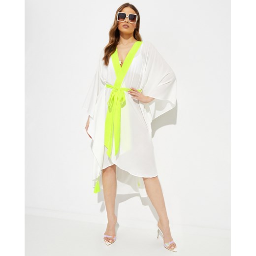 BE MYSTIQUE Tunika maxi Moonochome z żółtymi skrzydłami Be Mystique ONE SIZE wyprzedaż Moliera2.com