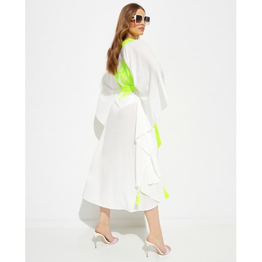 BE MYSTIQUE Tunika maxi Moonochome z żółtymi skrzydłami Be Mystique ONE SIZE wyprzedaż Moliera2.com
