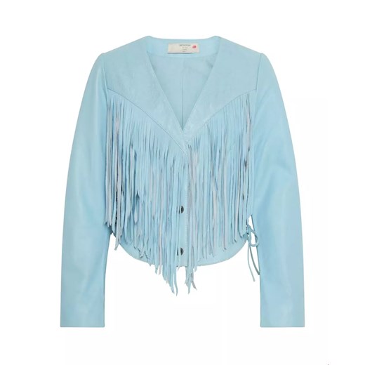 ONETEASPOON Niebieska skórzana kurtka z frędzlami WANDERER rozmiar XS Oneteaspoon S okazja Moliera2.com