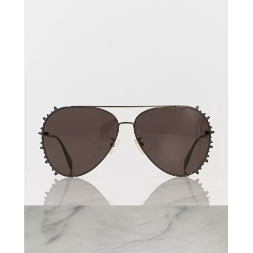 ALEXANDER MCQUEEN Czarne okulary aviator ONE SIZE promocja Moliera2.com
