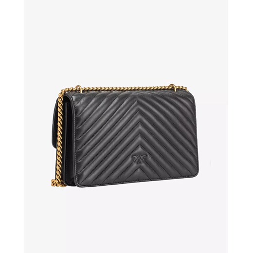 PINKO Czarna torebka Classic Love One Chevron Pinko ONE SIZE okazyjna cena Moliera2.com