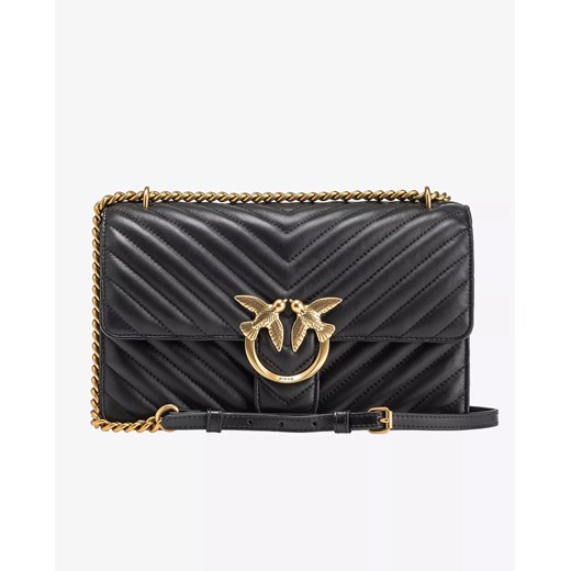 PINKO Czarna torebka Classic Love One Chevron Pinko ONE SIZE wyprzedaż Moliera2.com