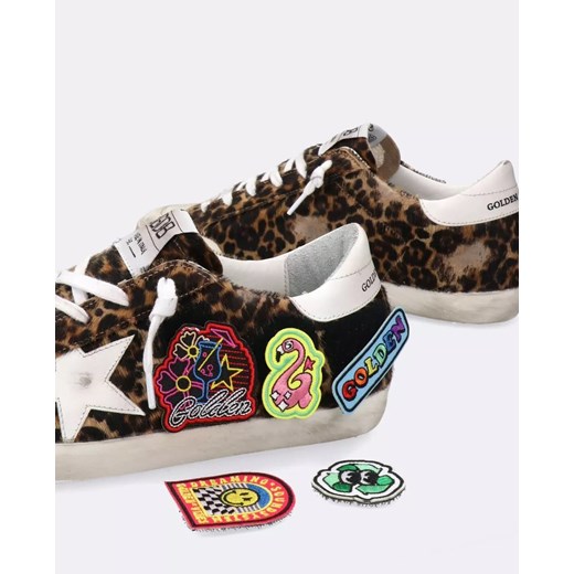 GOLDEN GOOSE Sneakersy w panterkę z naszywkami Super-Stra rozmiar 36 Golden Goose 36 wyprzedaż Moliera2.com
