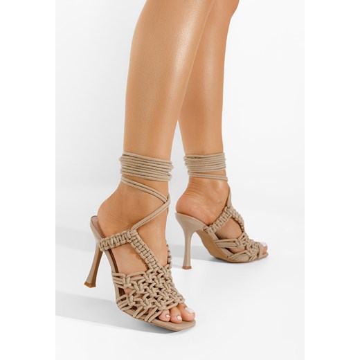 Khaki sandały wiązane Lilith ze sklepu Zapatos w kategorii Sandały damskie - zdjęcie 161187023