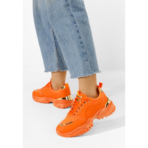 Pomarańczowe sneakersy damskie Letania ze sklepu Zapatos w kategorii Buty sportowe damskie - zdjęcie 161187133