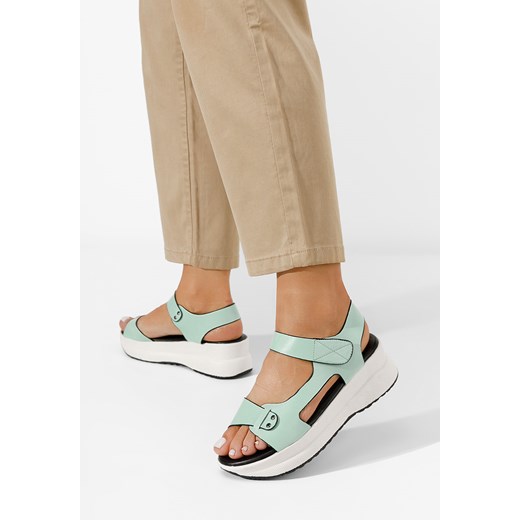 Zielone sandały na platformie Blueberry Zapatos 38 promocyjna cena Zapatos