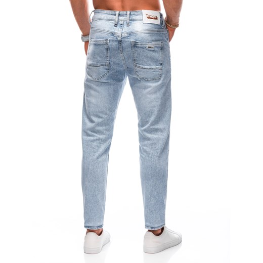 Spodnie męskie jeansowe P1366 - niebieskie Edoti 38 promocja Edoti