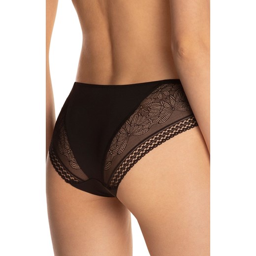 Figi damskie z ażurowej koronki czarne L-POL5001MB-02, Kolor czarny, Rozmiar S, LAMA ze sklepu Intymna w kategorii Majtki damskie - zdjęcie 161201752