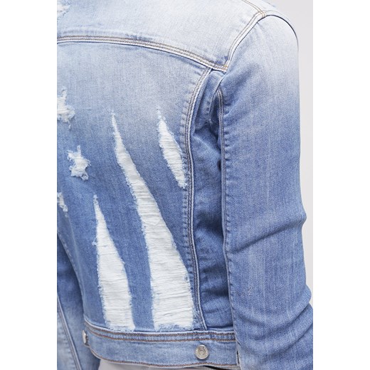 Guess Kurtka jeansowa flag embellishment zalando niebieski guziki