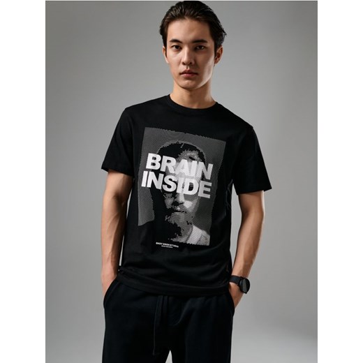 T-shirt męski Sinsay w nadruki z krótkim rękawem młodzieżowy