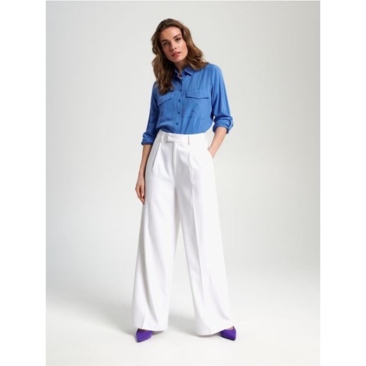 Sinsay - Koszula regular z wiskozy - niebieski ze sklepu Sinsay w kategorii Koszule damskie - zdjęcie 161208423