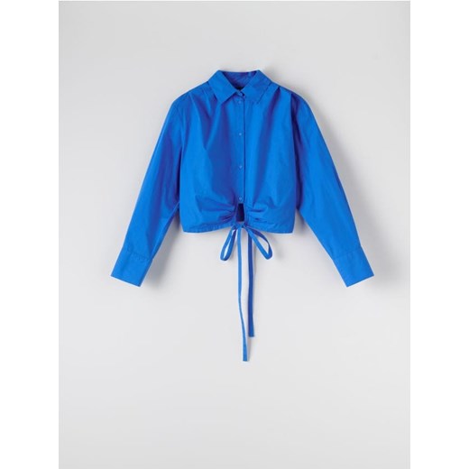 Sinsay - Koszula z wiązaniem - niebieski ze sklepu Sinsay w kategorii Koszule damskie - zdjęcie 161210190