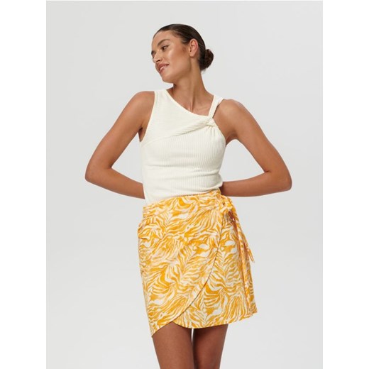 Sinsay - Spódnica mini ze wzorem - pomarańczowy ze sklepu Sinsay w kategorii Spódnice - zdjęcie 161210810