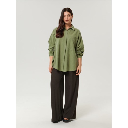 Sinsay - Spodnie loose high waist - brązowy ze sklepu Sinsay w kategorii Spodnie damskie - zdjęcie 161211442