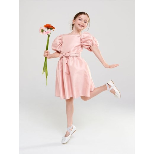 Sinsay - Sukienka z bufiastymi rękawami - różowy ze sklepu Sinsay w kategorii Sukienki dziewczęce - zdjęcie 161211460