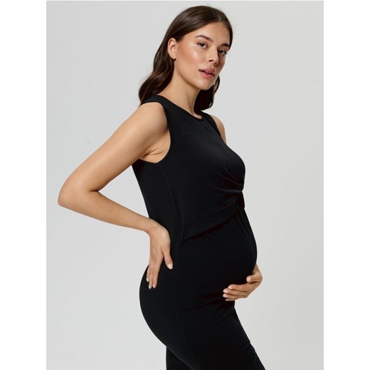 Sinsay sukienka ciążowa casualowa czarna z bawełny 