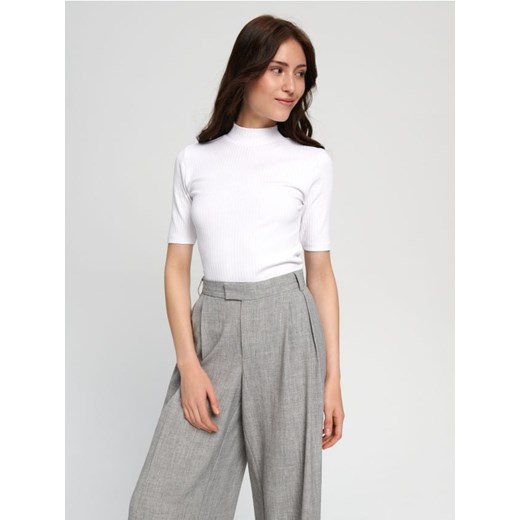 Sinsay - Koszulka ze stójką - biały Sinsay L Sinsay