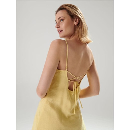 Sinsay - Sukienka mini na ramiączkach - żółty Sinsay M Sinsay okazyjna cena
