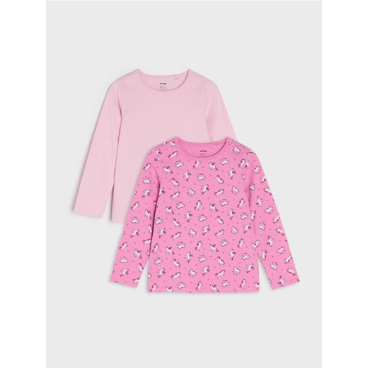 Sinsay - Koszulki 2 pack - różowy ze sklepu Sinsay w kategorii Bluzki dziewczęce - zdjęcie 161214073