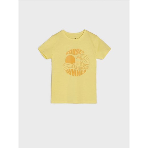 Sinsay - Koszulka z nadrukiem - żółty Sinsay 104 okazyjna cena Sinsay